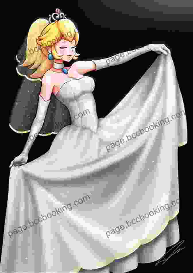 A Close Up Of Princess Peach In Her Wedding Dress, Highlighting The Intricate Detailing And Elegant Design Of The Characters. The Art Of Super Mario Odyssey