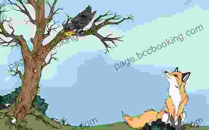 A Fox Looking Up At A Crow In A Tree Filbert The Not So Smart Fox: An Illustrated Aesop S Fable The Fox And The Crow Picture For Kids Age 6 To 8