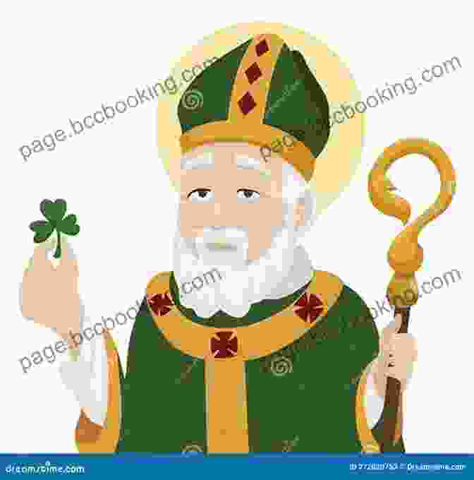 A Portrait Of St. Patrick, An Elderly Man With A White Beard And Tonsure, Holding A Crosier And Wearing Episcopal Robes. St Patrick Of Ireland: A Biography