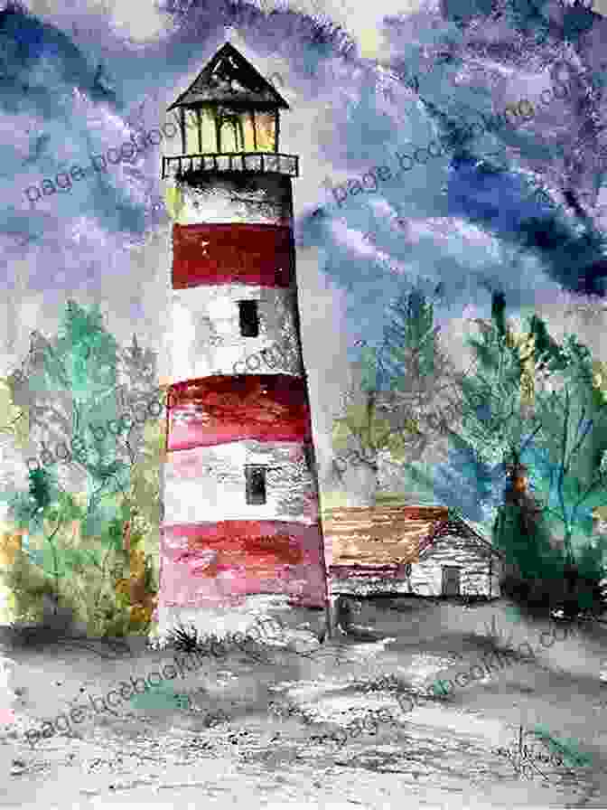 A Watercolor Painting Of A Lighthouse Base With Stone Texture How To Paint A Lighthouse In Watercolor: Step By Step Painting Explanations With Loads Of Illustrations
