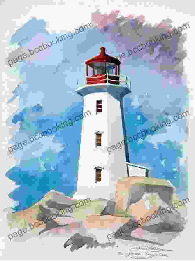 A Watercolor Painting Of A Lighthouse Tower With A Glowing Light How To Paint A Lighthouse In Watercolor: Step By Step Painting Explanations With Loads Of Illustrations