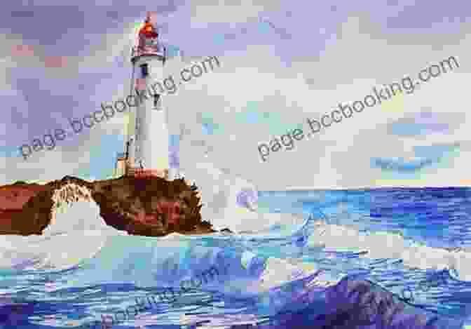 A Watercolor Painting Of A Lighthouse With Crashing Waves And A Distant Horizon How To Paint A Lighthouse In Watercolor: Step By Step Painting Explanations With Loads Of Illustrations