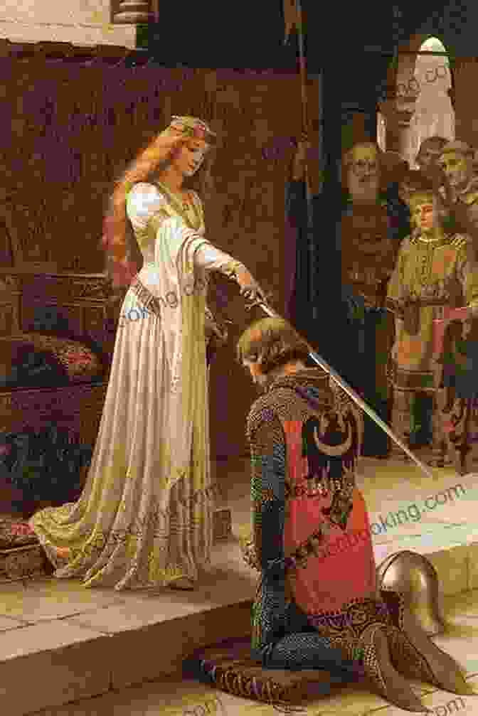 An Image Of A Noble Knight Kneeling Before A Beautiful Lady, Symbolizing The Intertwining Of Love And Chivalry In The Novel The Sword And The Shield: The Revolutionary Lives Of Malcolm X And Martin Luther King Jr