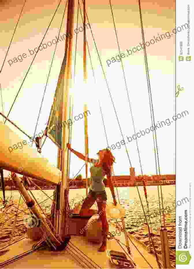 Becoming Sailor Book Cover: A Woman Standing On The Deck Of A Sailboat, Facing The Open Sea, With A Determined Expression. Becoming A Sailor: A Singlehand Sailing Adventure