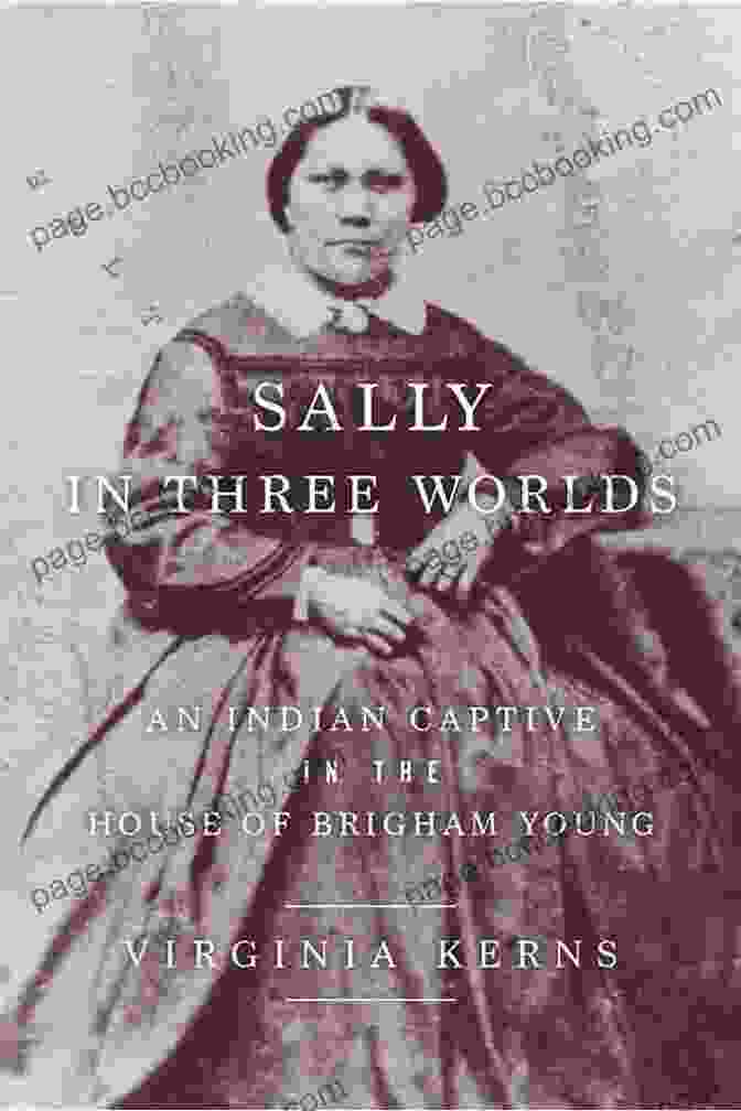 Book Cover Of Sally In Three Worlds, Featuring A Young Woman In A Victorian Dress Standing In A Field, With A Portal In The Background. Sally In Three Worlds: An Indian Captive In The House Of Brigham Young