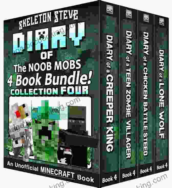 Diary Minecraft Skeleton Steve: The Noob Mobs Collection Book Cover Diary Minecraft Skeleton Steve The Noob Mobs Collection 3 : Unofficial Minecraft For Kids Teens Nerds Adventure Fan Fiction Noob Mobs Diaries Bundle Box Sets)
