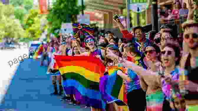 Jake Maddox Participating In An LGBTQ Rally, Surrounded By Colorful Flags And Smiling Faces. 50 States Of Denial A Motorcycle Memoir
