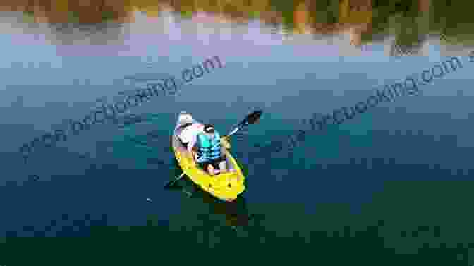 Kayaker Paddling Through Tranquil Waters The Happy Isles Of Oceania: Paddling The Pacific