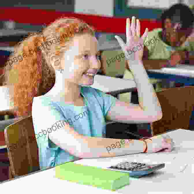 Smiling Girl Raising Her Hand In A Classroom, Surrounded By Classmates How To Teach Girls They Re Just As Worthy As Boys (DEI Parent Guidebooks)