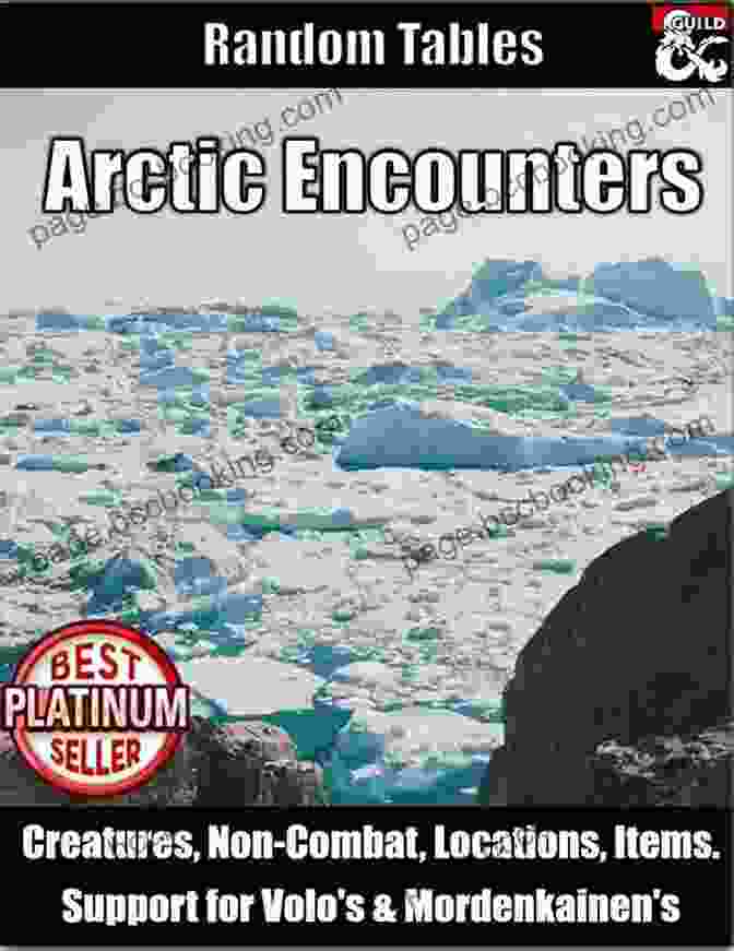 The Cover Of Random Arctic Encounters, Featuring A Group Of Adventurers Facing An Ice Giant Random Arctic Encounters (RPG Random Encounter Tables For Fantasy Tabletop Dungeon Masters 2)