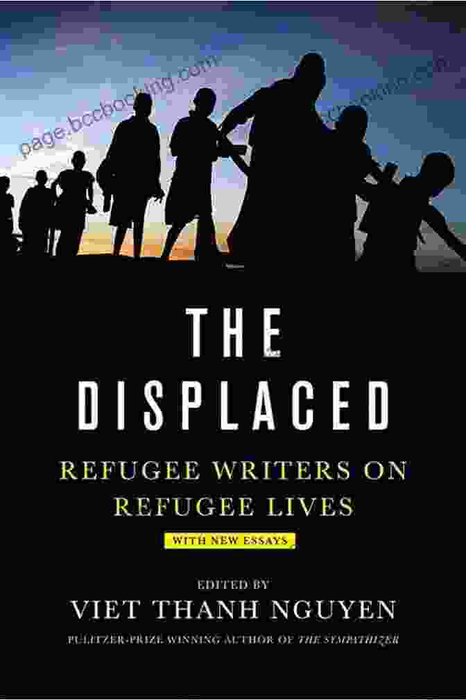 The Displaced: Refugee Writers On Refugee Lives Book Cover Featuring A Group Of Refugees Walking In A Line The Displaced: Refugee Writers On Refugee Lives